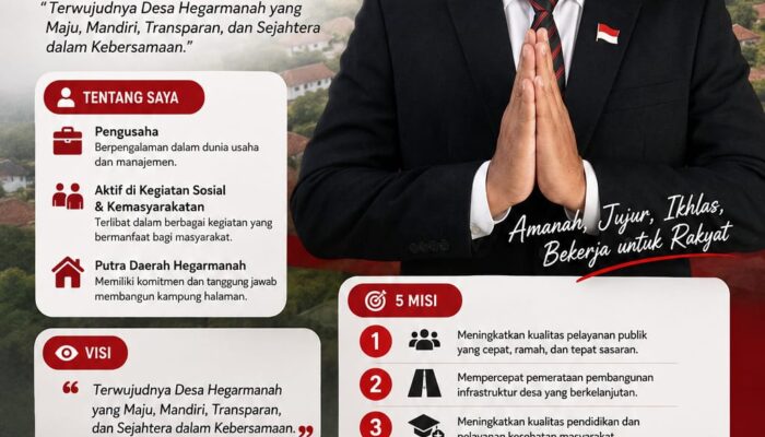 Pilkades Hegarmanah 2026: Nursidik Usung Semangat “Bersama Membangun”, Siap Wujudkan Pemerintahan Desa yang Bersih dan Berpihak kepada Rakyat