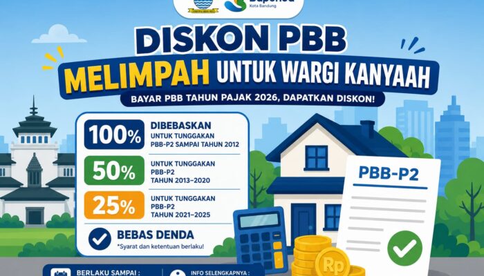 Diskon PBB Melimpah untuk Warga Kota Bandung, Tunggakan Lama Dibebaskan hingga 100 Persen