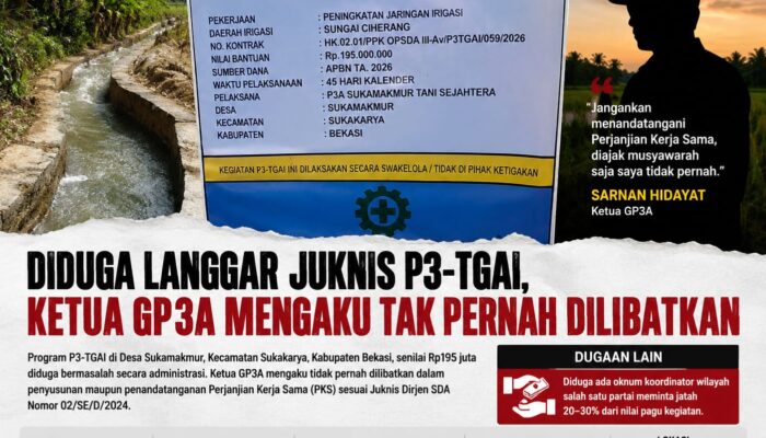 Diduga PKS Program P3-TGAI di Desa Sukamakmur Tidak Sesuai Juknis, Ketua GP3A Mengaku Tidak Pernah Dilibatkan