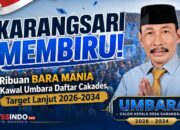 Karangsari Membiru! Ribuan BARA MANIA Kawal Umbara Daftar Cakades, Target Lanjut 2026-2034