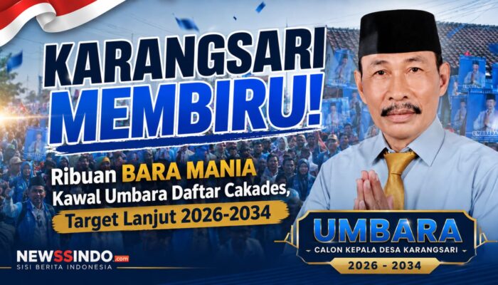 Karangsari Membiru! Ribuan BARA MANIA Kawal Umbara Daftar Cakades, Target Lanjut 2026-2034