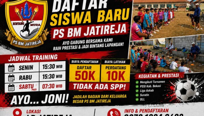 PS Bintang Muda Jatireja Buka Pendaftaran SSB, Siap Cetak Bintang Lapangan Sejak Usia Dini