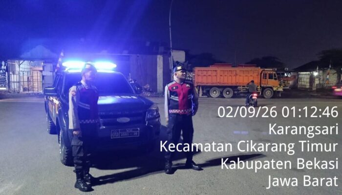 Polsek Cikarang Timur Gencarkan Patroli Malam, Sisir Titik Rawan Cegah Kejahatan Jalanan dan Tawuran