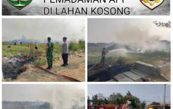 Sinergi TNI-Polri! Koramil 08/Lemahabang Bersama Damkar dan Polsek Padamkan Kebakaran Lahan di Tanjungbaru
