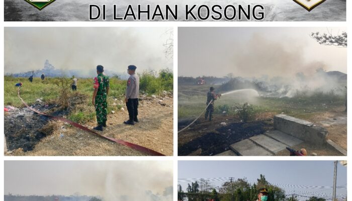 Sinergi TNI-Polri! Koramil 08/Lemahabang Bersama Damkar dan Polsek Padamkan Kebakaran Lahan di Tanjungbaru
