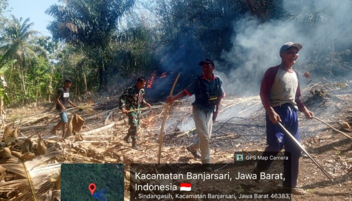 Gerak Cepat Babinsa dan Damkar, Kebakaran Lahan 5 Hektare di Banjarsari Ciamis Berhasil Dipadamkan