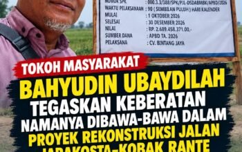 Keberatan Namanya Dicatut Proyek Rp2,6 Miliar, Bahyudin Ubaydilah Surati CV Bintang Jaya: Jangan Bawa-bawa Nama Saya